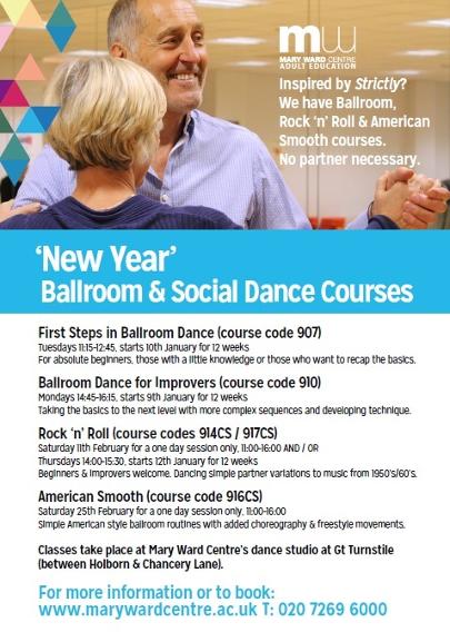 mary ward centre, holborn, bloomsbury, dance, ballroom, beginner, jive, wedding dance, ballroom dancing, dance lessons, London, central London, dance central London, covent garden dance,